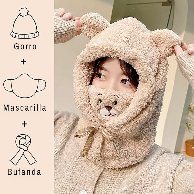 Gorro de Oso 3 en 1 - Unisex