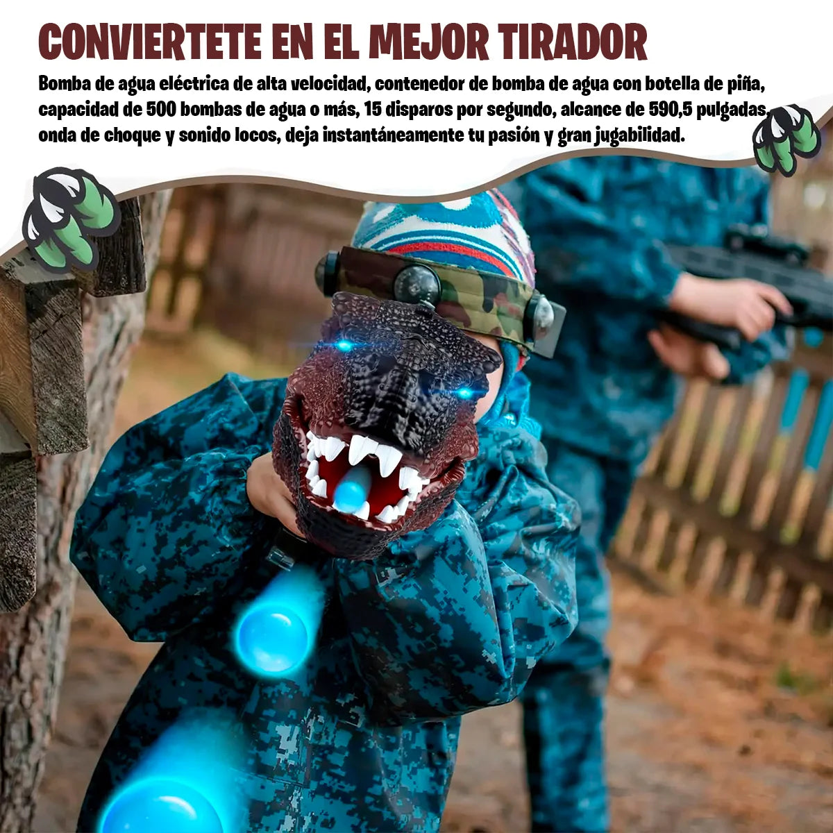 Pistola de Hidrogel Modelo Cabeza Dinosaurio