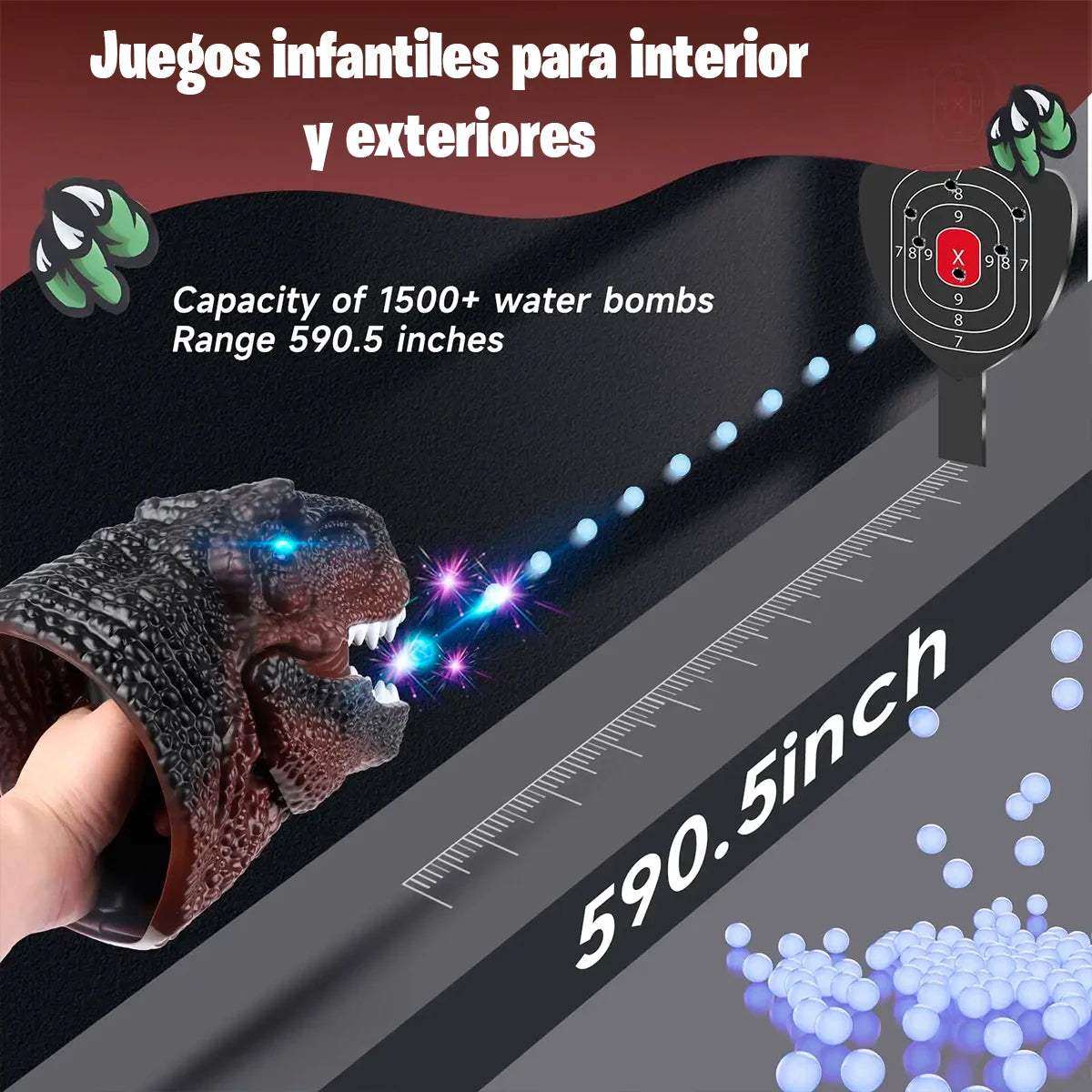Pistola de Hidrogel Modelo Cabeza Dinosaurio