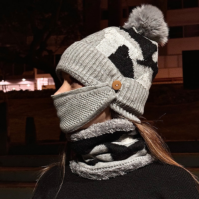 Gorro calentador 3 piezas (Gorro + mascarilla + cuellera)