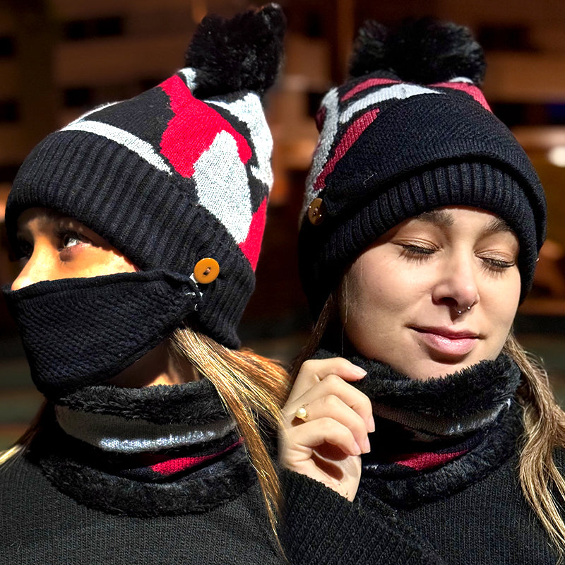 Gorro calentador 3 piezas (Gorro + mascarilla + cuellera)