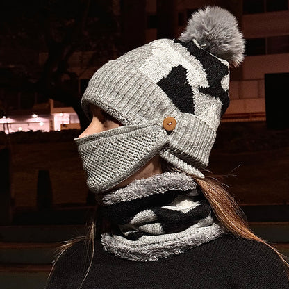 Gorro calentador 3 piezas (Gorro + mascarilla + cuellera)